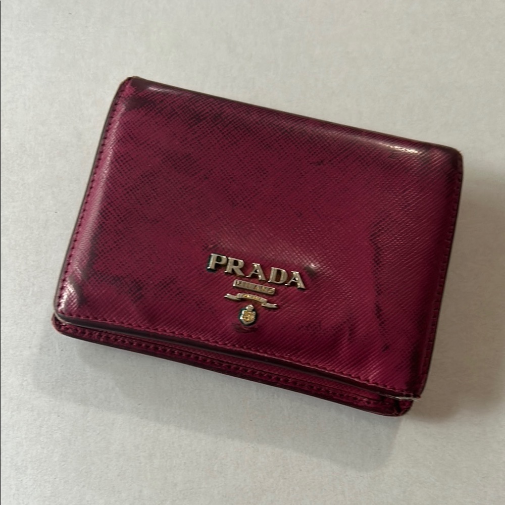 Prada Fuchsia Bifold Leather Wallet - Picture 1 of 5